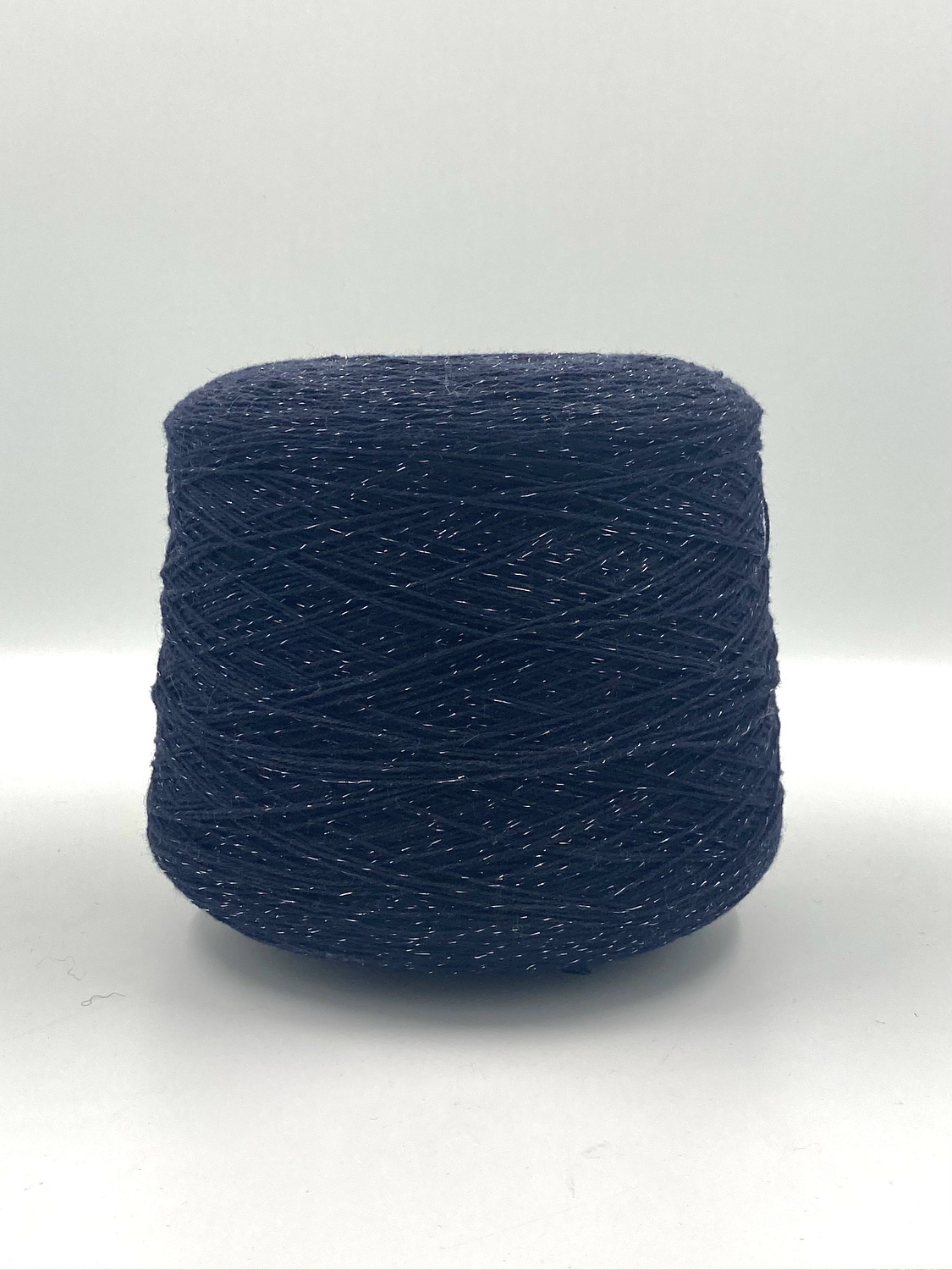 Пряжа Eco Lurex, Filati Naturali, кашемир, цвет темно-синий+серебро